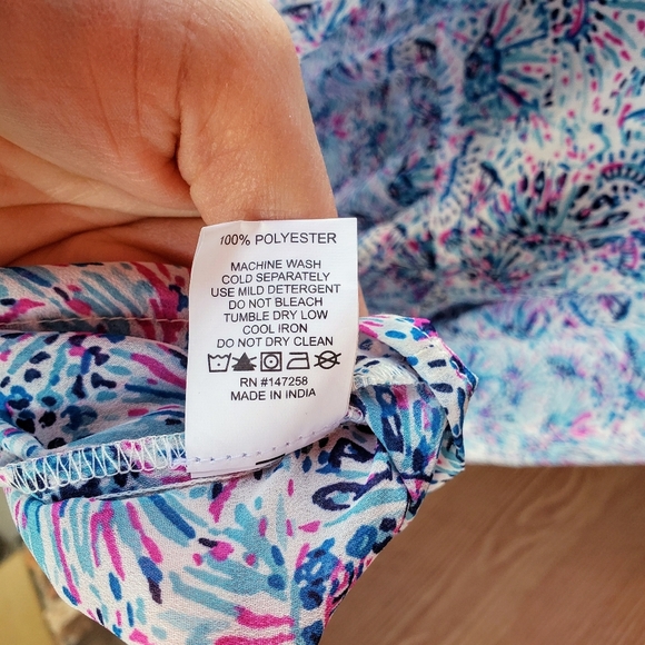 NWT Simply Southern Blue and Pink Multicolor Semisheer Buttontop Coverup Dress - Picture 8 of 16